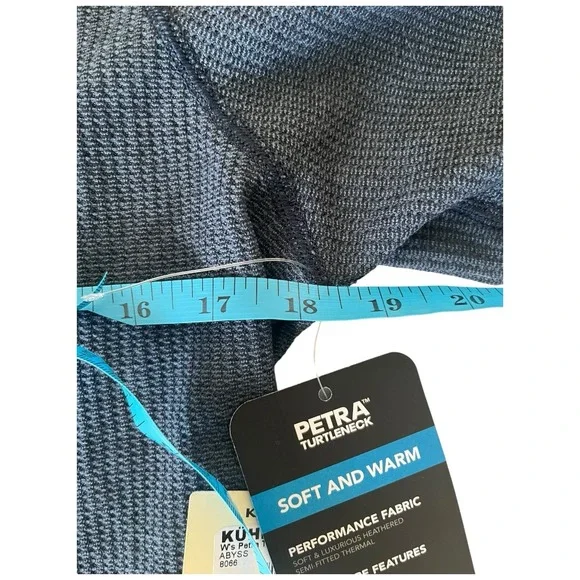 KUHL Women's Petra Turtleneck Sweater Medium‎ #8066 Abyss Gray Blue Waffle NWT - Picture 8 of 9